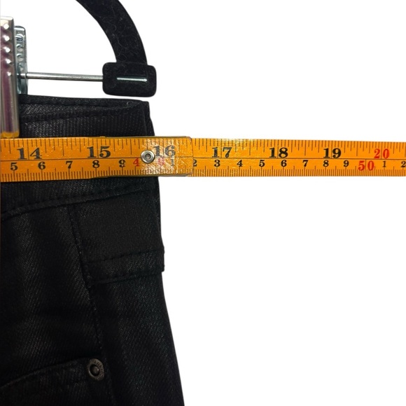 Y2K Frankle B. Black Coated Low Rise Jeans Size 26 - Picture 11 of 14